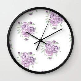 Perfectly Purple Primroses Wall Clock