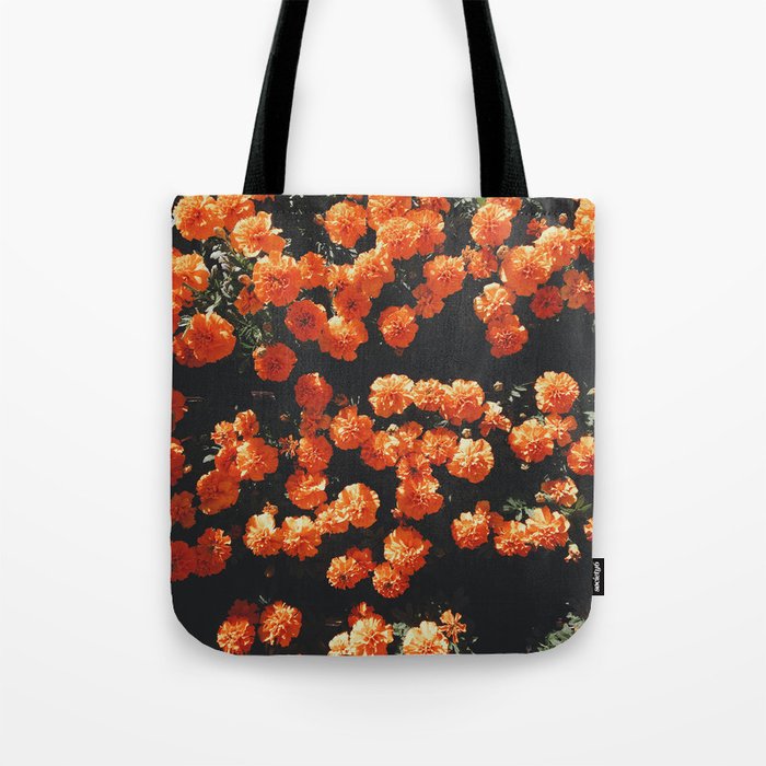 Orange Flowers Everywhere Tote Bag