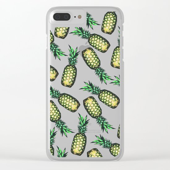 Pineapple Pattern Clear iPhone Case