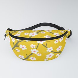 White Blossoms - mustard 1 Fanny Pack