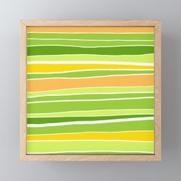 Bright Spring Green Stripes Framed Mini Art Print