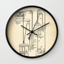 Elevator vintage patent Wall Clock
