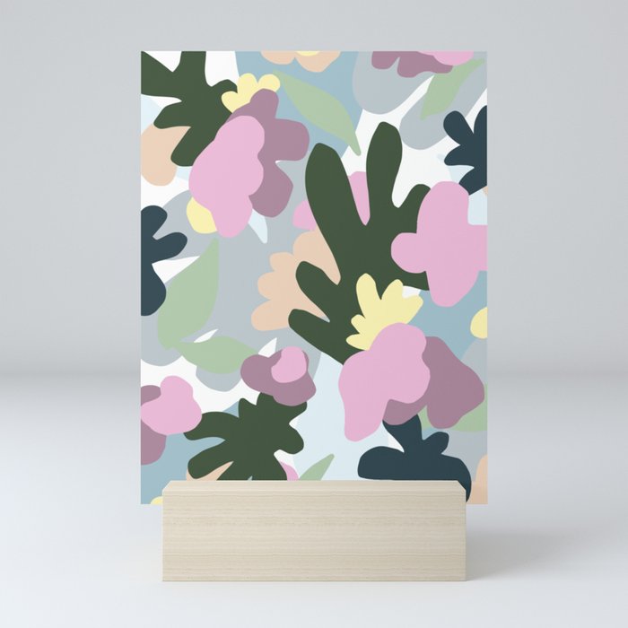 Geometric floral Mini Art Print