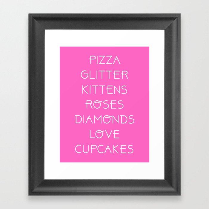 Pizza, Glitter, Etc. Framed Art Print