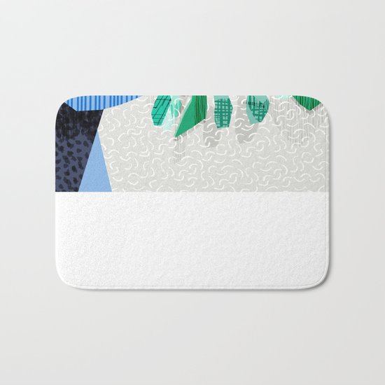 Ditz - house plant art neon pattern texture inky memphis style throwback 1980s 80s retro vintage Bath Mat