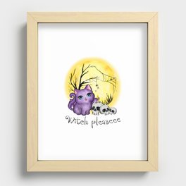 Cat lover Happy Halloween witch please Recessed Framed Print