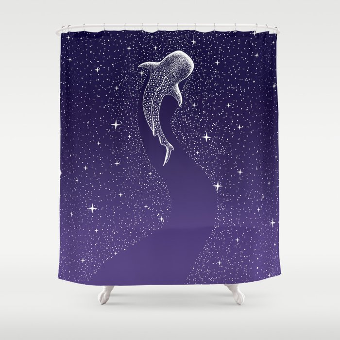Star Eater - space from Dark Blue to Purple Shower Curtain