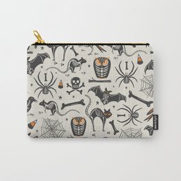 Halloween X-Ray Carry-All Pouch | Skeleton, Vintage, Skeletons, Bat, Owl, Vector, X Ray, Pattern, Spiders, Illustration 