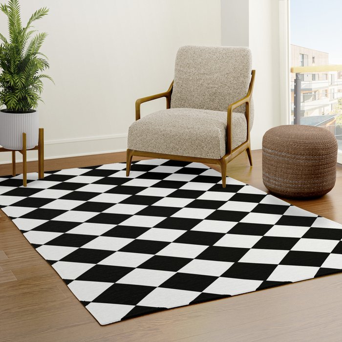 HARLEQUIN BLACK AND WHITE PATTERN #2 Outdoor Rug by Art is