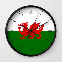 Welsh Dragon Flag Wall Clock