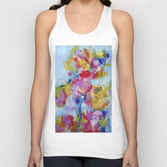 Abstract floral painting 5 Unisex Tank Top