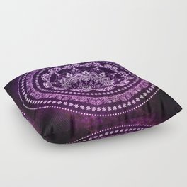 Purple Glowing Soul Mandala Floor Pillow