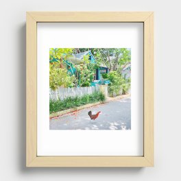 Chicken Crossing Recessed Framed Print