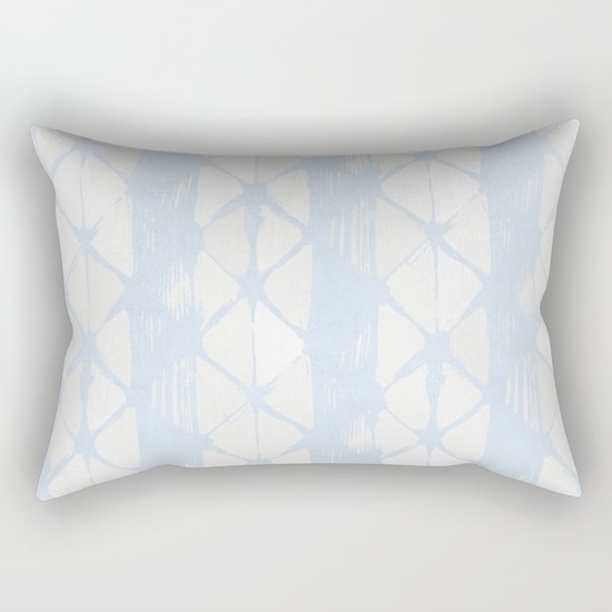 Simply Braided Chevron Sky Blue on Lunar Gray Rectangular Pillow