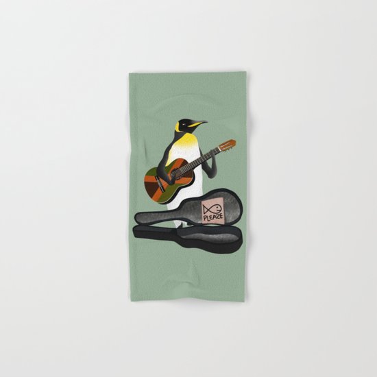 Penguin Busking Hand & Bath Towel