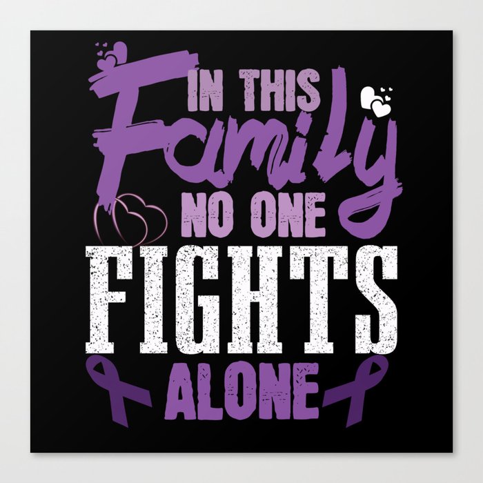 Purple No One Alone Pancreatic Cancer Awareness Canvas Print