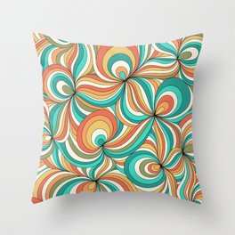 Retro Swirl Pattern Throw Pillow