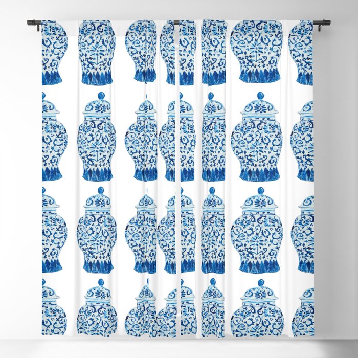 Blue and White Ginger Jars  Blackout Curtain