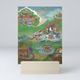 Buddhist Thangka Dhritarashtra with Gandharva  Mini Art Print