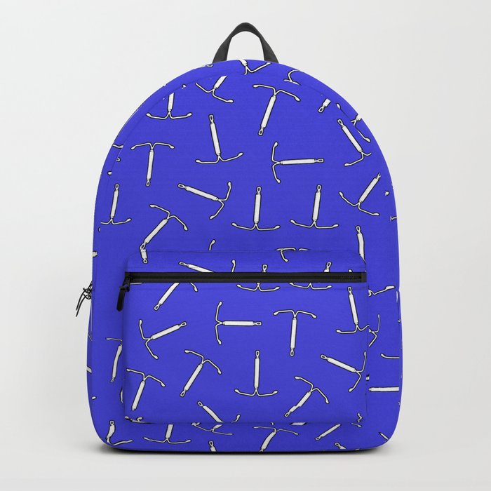 IUD Contraception, Uterus Strong in Blue Backpack