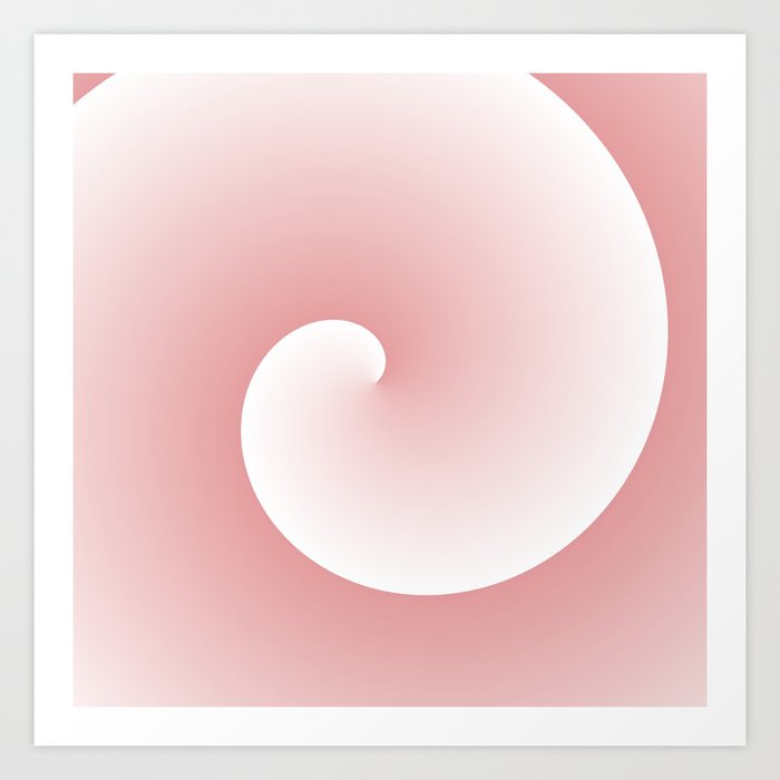 Wave, in white and pink Art Print
