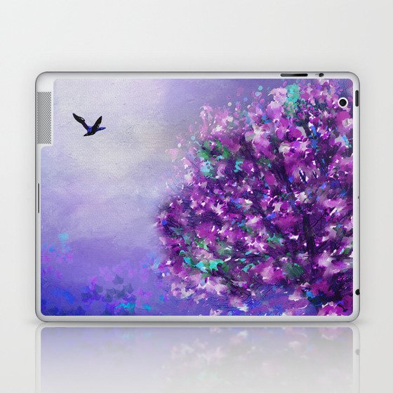 Autumn Tree in Blue and Purple Laptop & iPad Skin