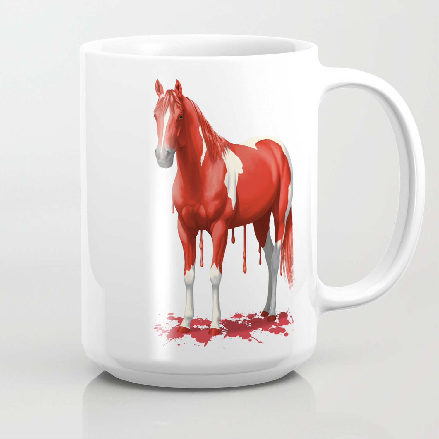 Bright Red Pinto Dripping Wet Paint Horse Coffee Mug By Csforest Society6