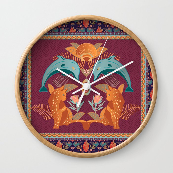 Nature & Sea Illustration Wall Clock