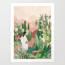 Dream cactus garden Art Print