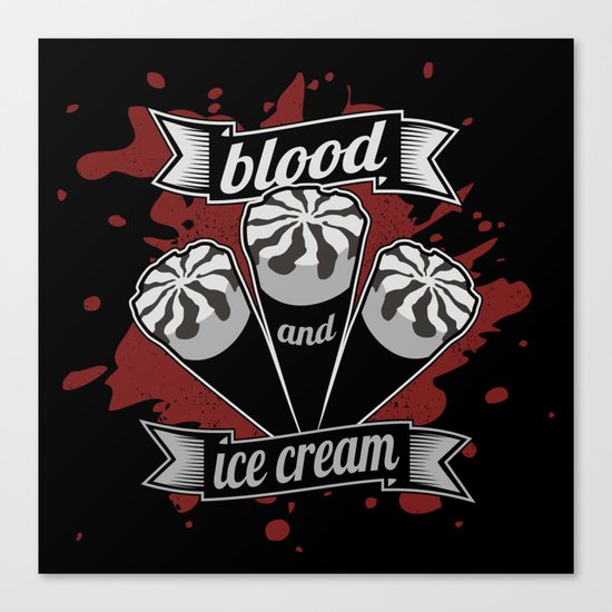 Blood & Ice Cream - Silver Variant Canvas Print