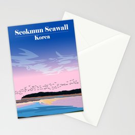 Seokmun Seawall in Korea Poster Stationery Cards