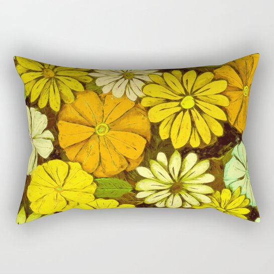 Abstract #417 Flower Power #5 Mellow Yellow Rectangular Pillow