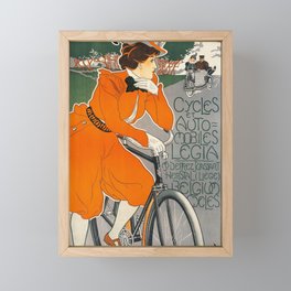 Vintage Art Nouveau Bicycle Poster Framed Mini Art Print