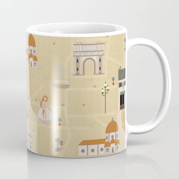 Florence Map Print Illustration Coffee Mug