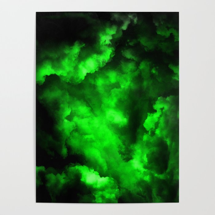 Envy - Abstract In Black And Neon Green Poster