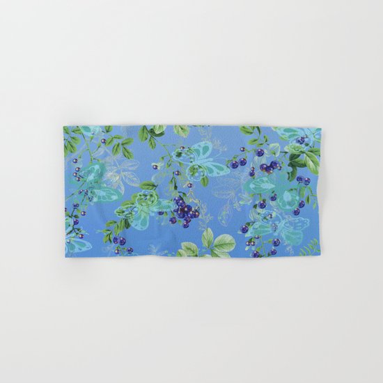 blueberries and butterflies Hand & Bath Towel