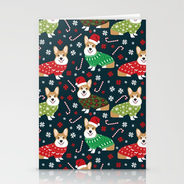 Corgi christmas sweater ugly sweater party with welsh corgis dog lovers dream christmas Stationery Cards