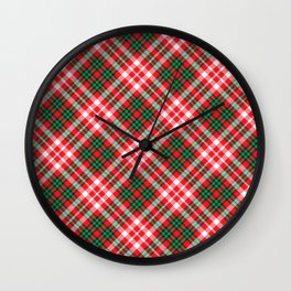 Abstract Farmhouse Style Gingham Check  Wall Clock