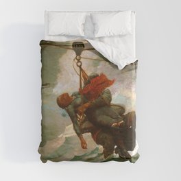 The Life Line by Winslow H. (1884) Duvet Cover