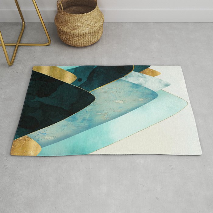 Gold and Blue Hills Rug