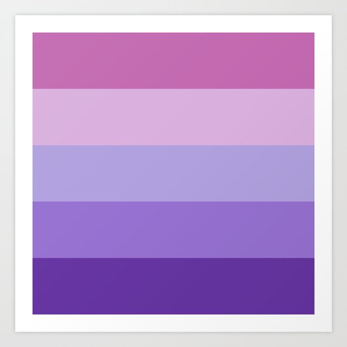 Pink Lavender Purple Stripes Art Print