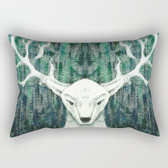 Christmas Stag handpainted Rectangular Pillow