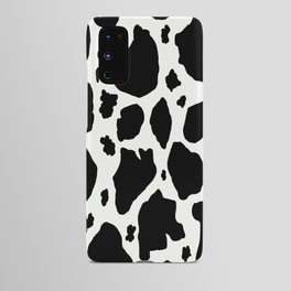 black and white animal print cow spots Android Case