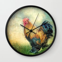 The coloured rooster Wall Clock