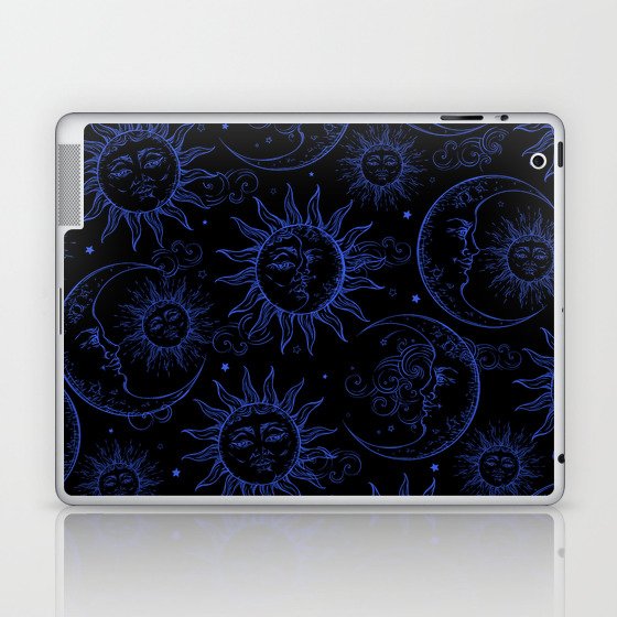 Black & Blue Magic Celestial Vintage Sun & Moon Laptop & iPad Skin