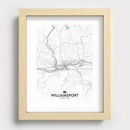 Williamsport, Pennsylvania, United States - Light City Map Recessed Framed Print