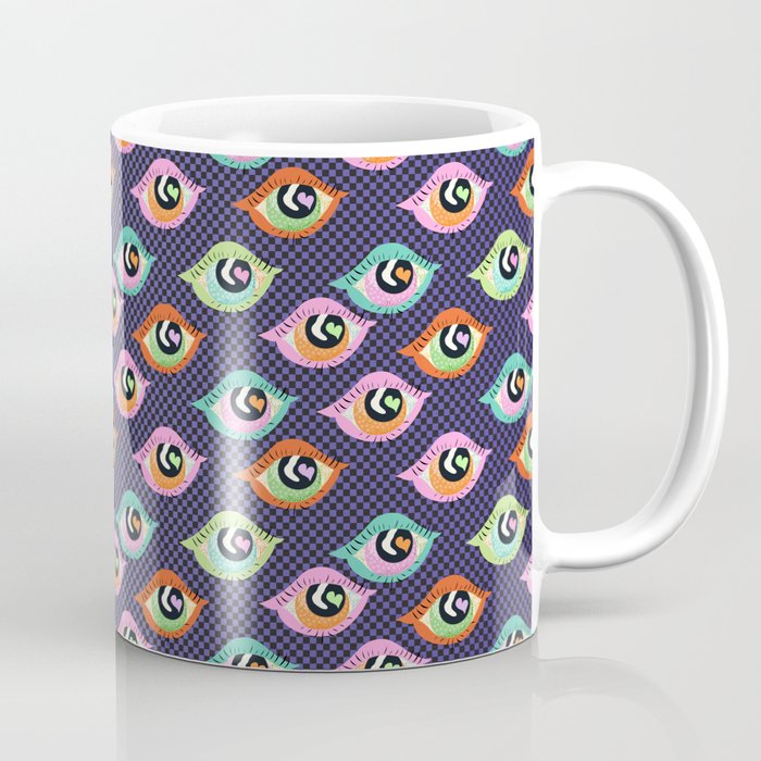 Retro Eyes Checkerboard Coffee Mug