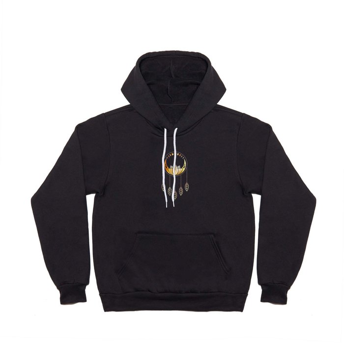 Mystic lotus dream catcher with moons and stars gold Hoody