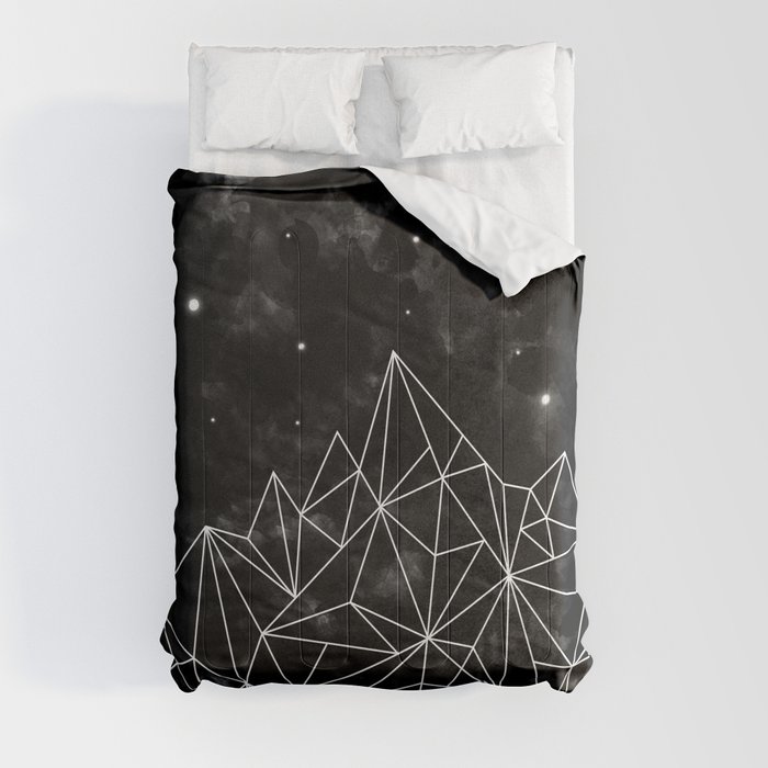 geometric mountain black & white Comforter