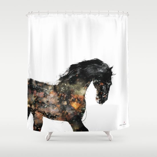 Horse portrait (Distant Galaxy) Shower Curtain